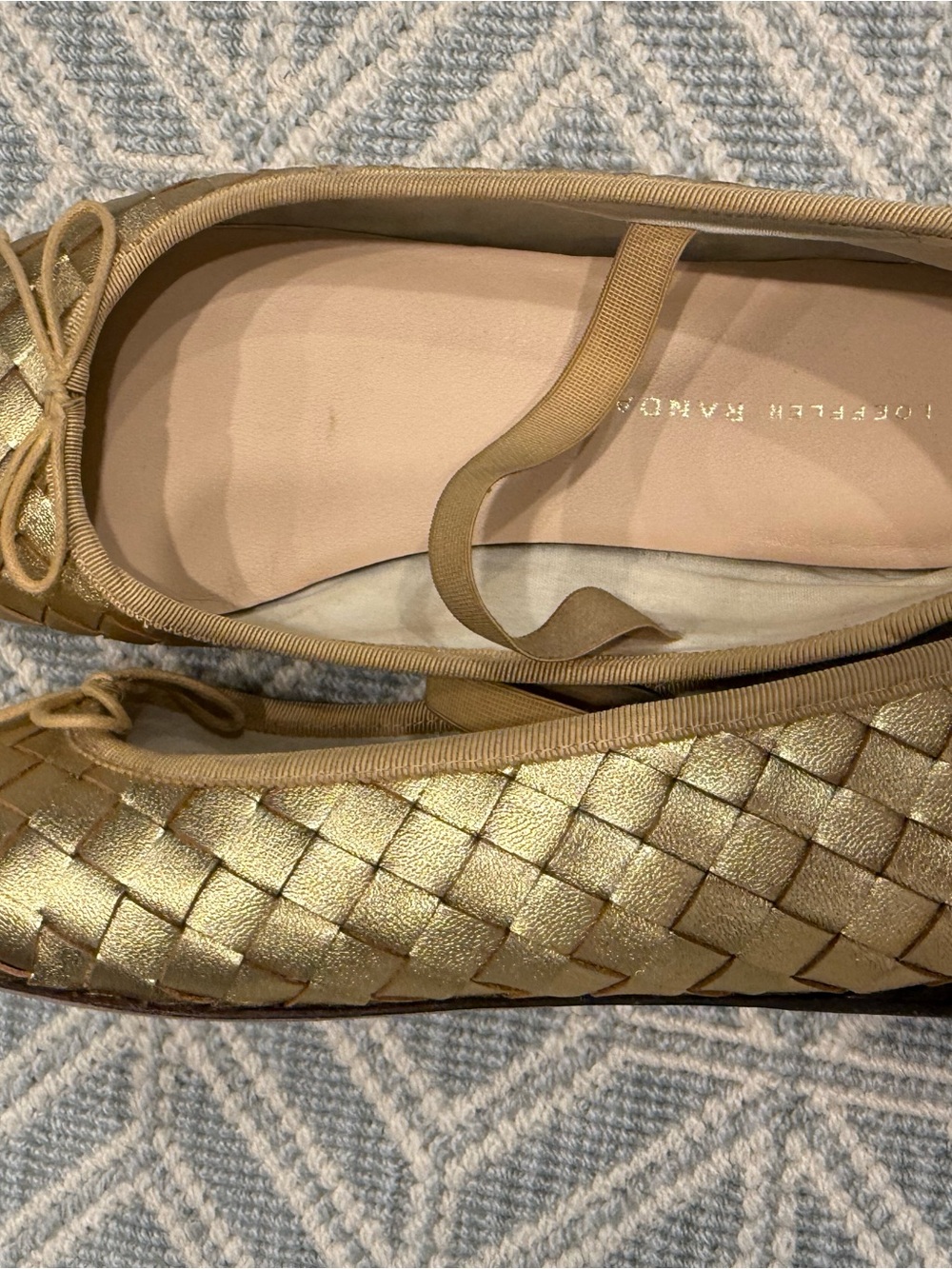 Loeffler Randall Metallic Gold Woven Ballet Flats - Picture 5 of 7